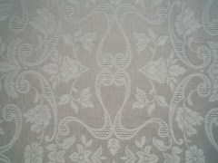 Tovaglia, tessitura artigianale in misto lino/cotone, con disegno floreale e finitura punto a giorno, colore grigio cm 100x100