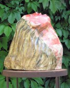 A bocca aperta. Pezzo unico artigianale in ceramica. Testa di donna. Altezza cm 36