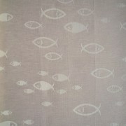 Tortora colour Towel set, handmade linen and cotton blend fabric, finishing in open stitch