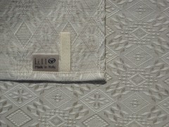 Strofinaccio, tessitura artigianale in misto lino/cotone, con disegno Biscotto salentino di colore tortora